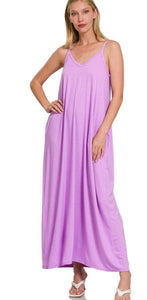 CAMI V-NECK MAXI DRESS |LAVENDER