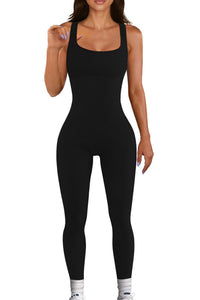 Seamless Ribbed Tank Jumpsuit |BLACK