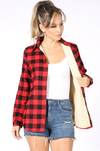 Monica Flannel Shirt | Red Black