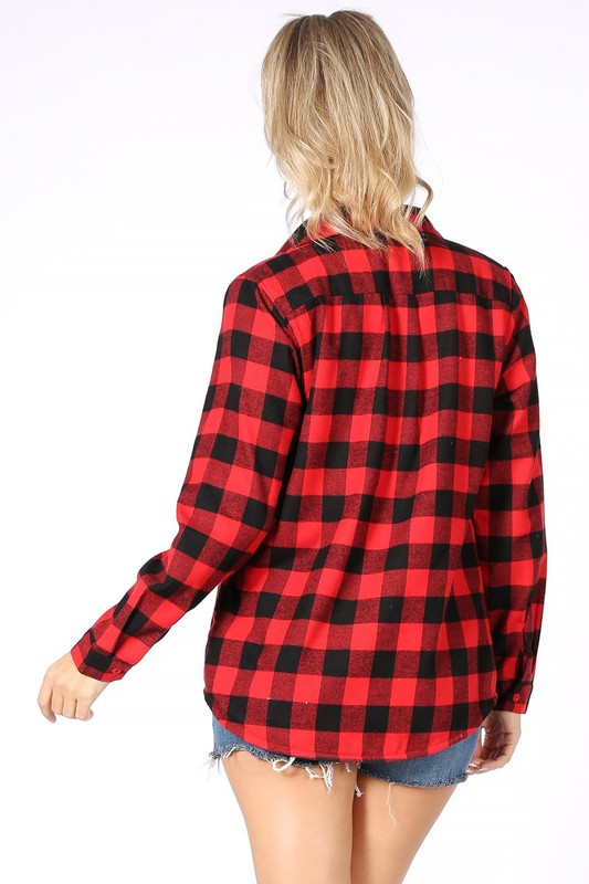 Monica Flannel Shirt | Red Black