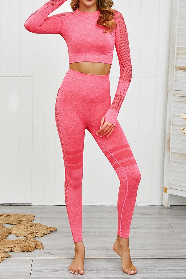 Two Piece Long Sleeve Yoga Legging Set