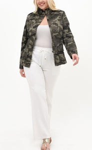 Nikki Camo Military Jacket - grey