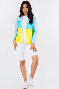 Crystal -Hooded Ave83 Jacket LtBlue & Yellow