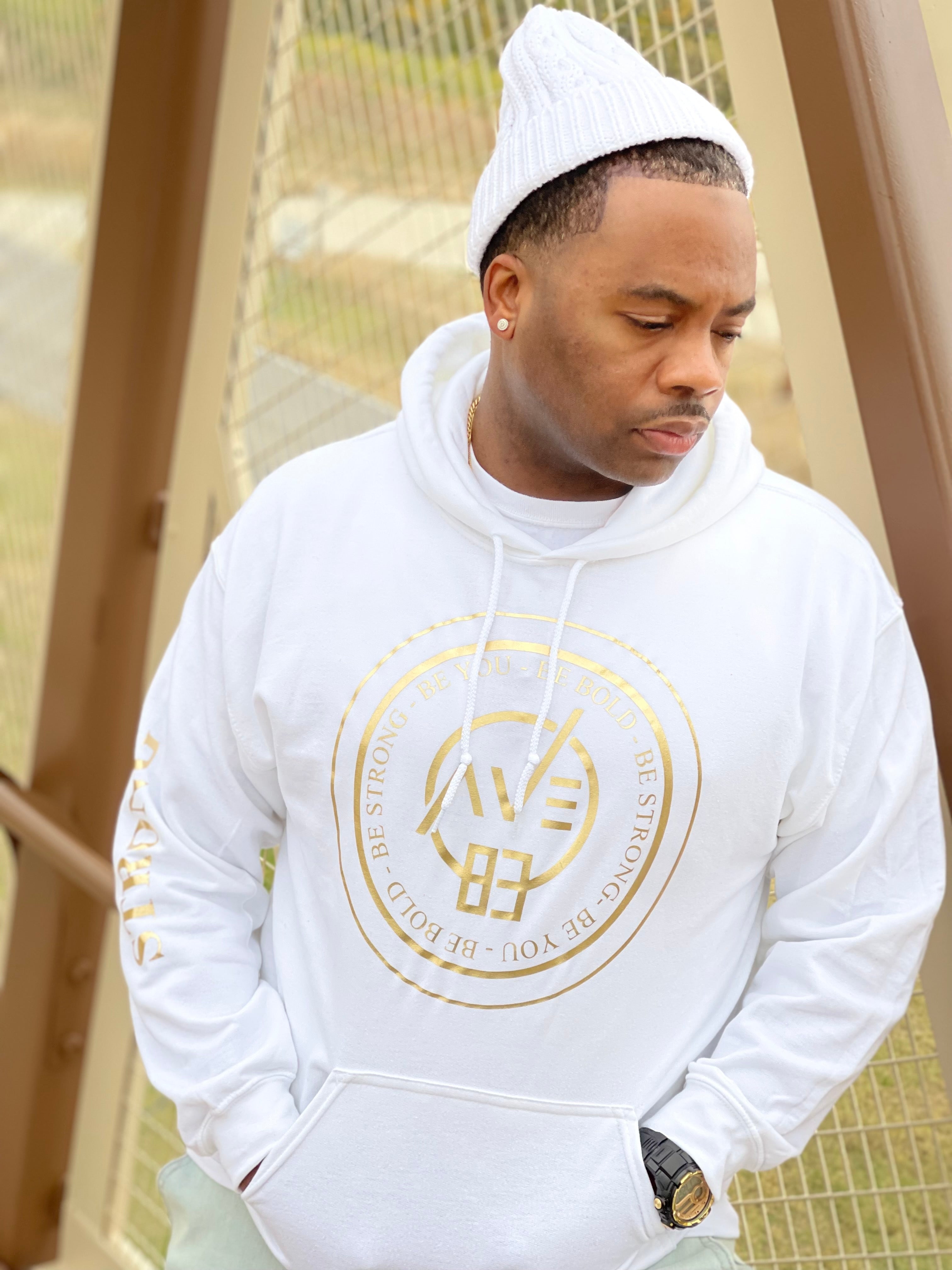 Strong AVE83 Unisex Hoodies- White