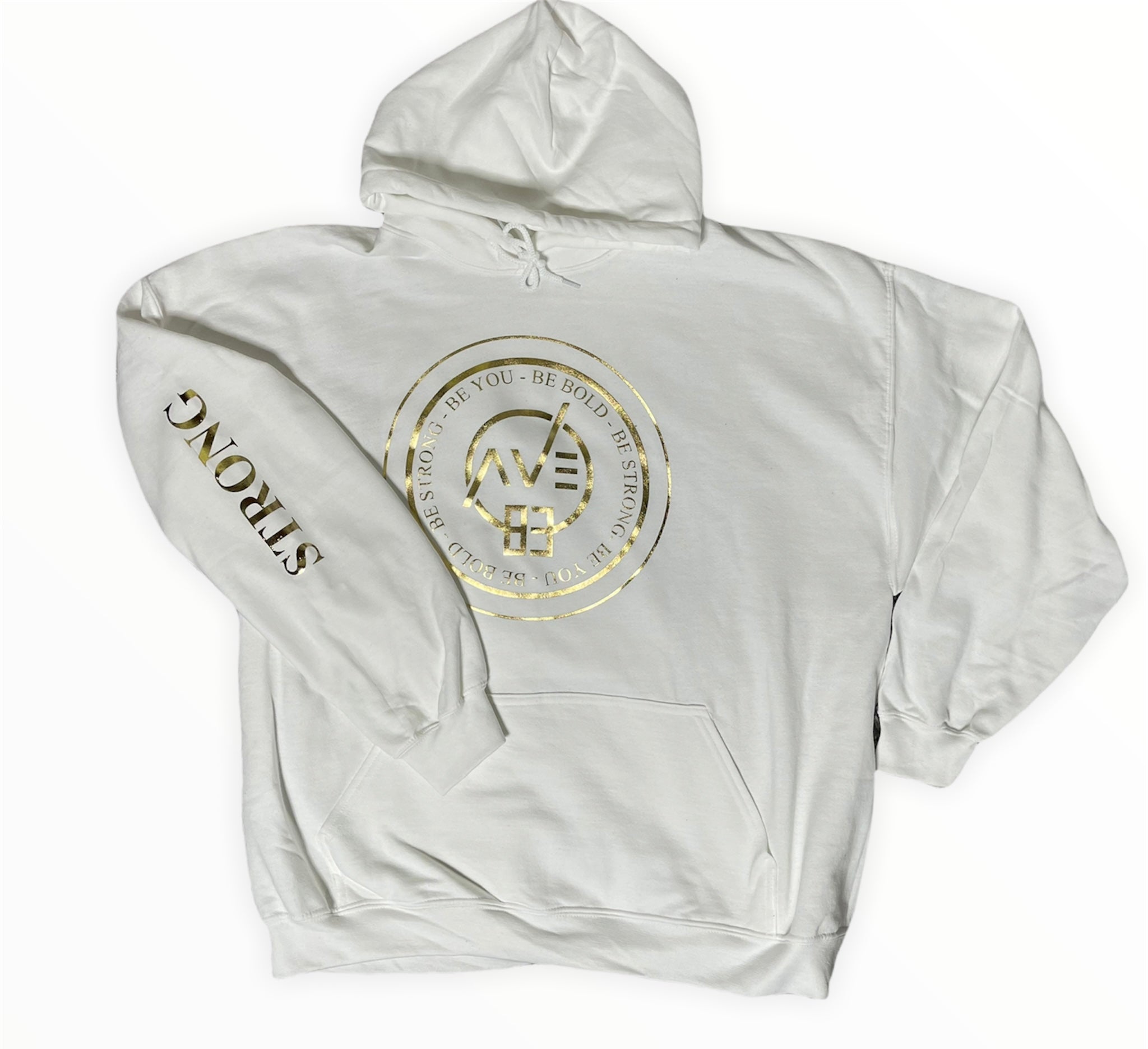 Strong AVE83 Unisex Hoodies- White