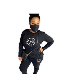 3PC JOGGER SET W/MASK-BLACK