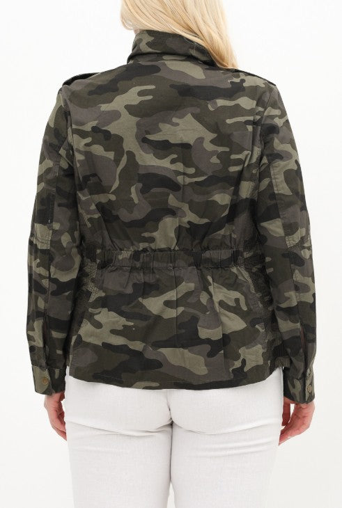 Nikki Camo Military Jacket - grey