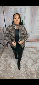 Nikki Camo Military Jacket - grey