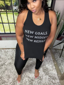 New Goals | Black Racerback Tank