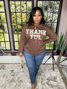 Thankful Sweatshirt | Brown